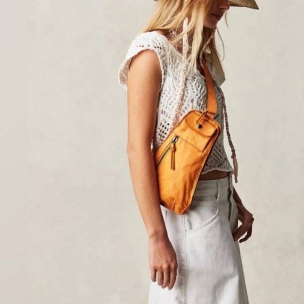 Free People Jagger Leather Sling Bag